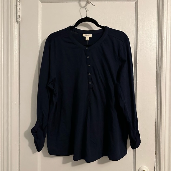 Style & Co. | Tops | Nwt Style Co Blue Henley Shirt Size 3x | Poshmark